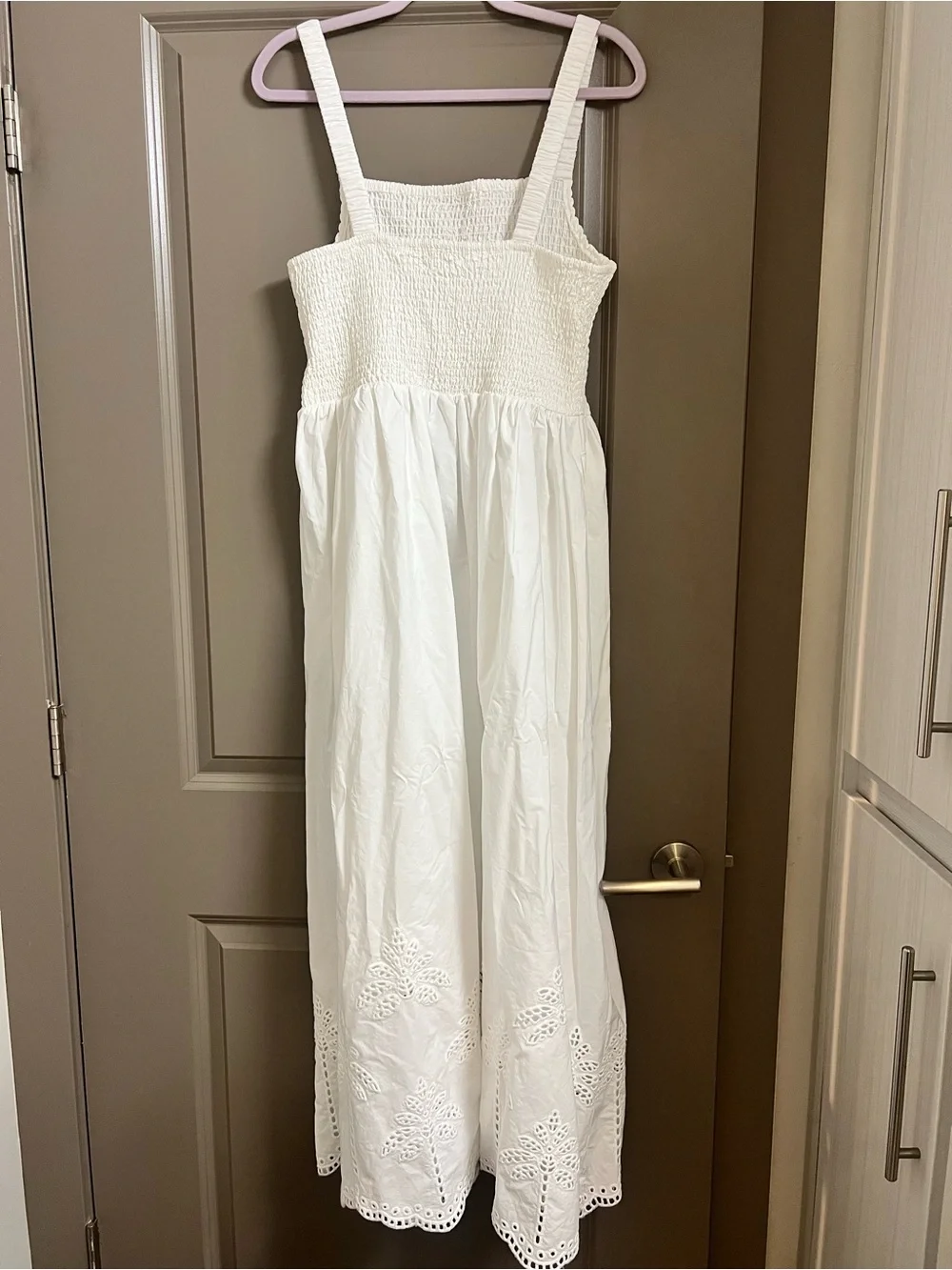 Marine Layer Selene Eyelet Maxi Dress Large white Cotton - Picture 4 of 8